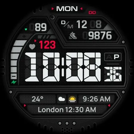 SH058 Watch Face, WearOS watch screenshot 9
