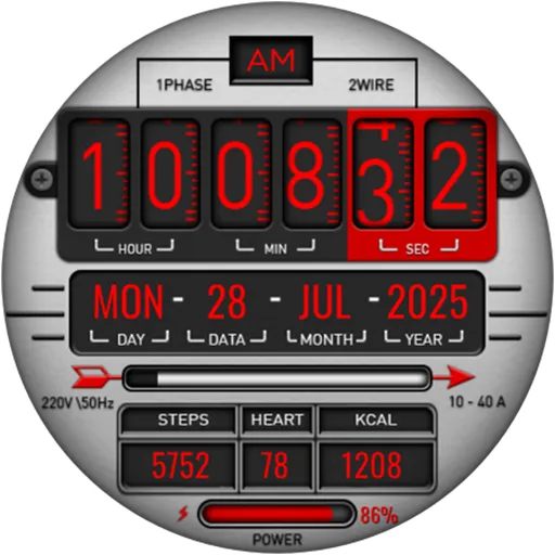 Digital Fliptime Watch face screenshot 13