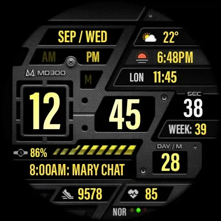 MD300 Digital watch face screenshot 33
