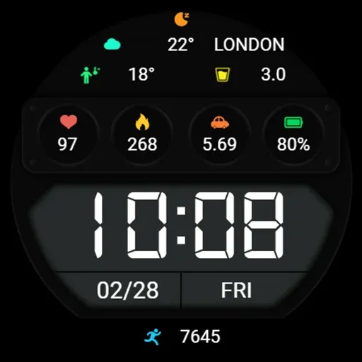 ZKin WatchFace Half Screen LCD screenshot 8