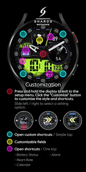 SH039 Watch Face, WearOS watch screenshot 6