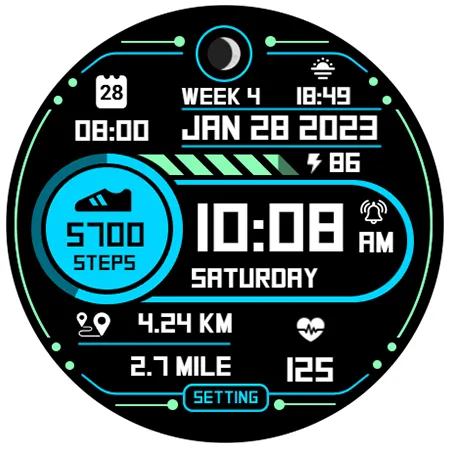 Step Up 2 - Digital Watchface screenshot 9