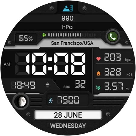 WFP 052 Digital watch face screenshot 33