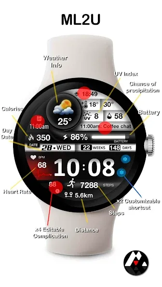 ML2U 264 Watch Face screenshot 2