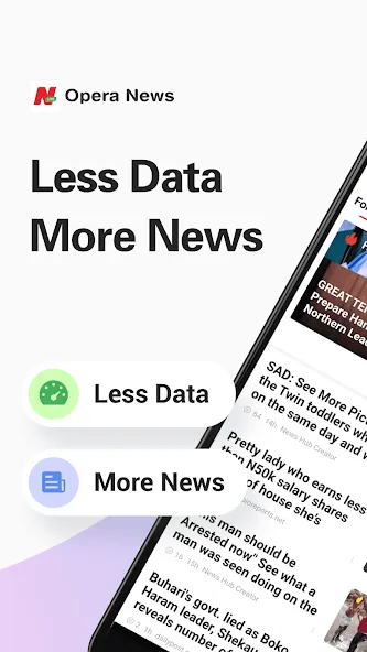 Opera News Lite - Less Data screenshot 1