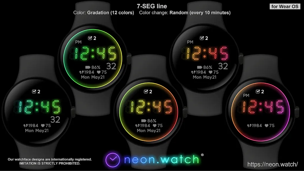 7-SEG line (gradation, random) screenshot 3