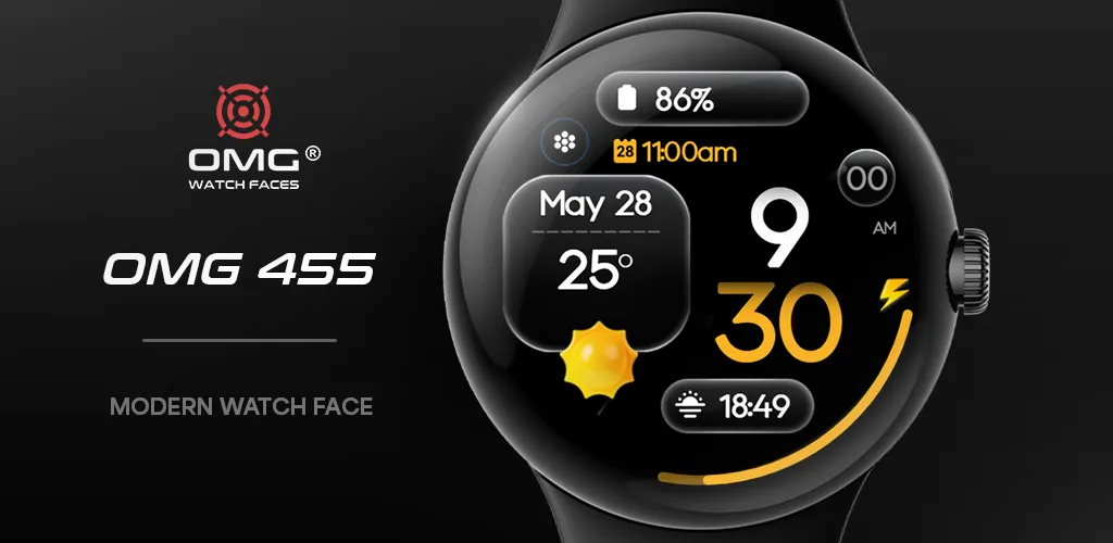 OMG 455 - Modern Watch Face screenshot 1