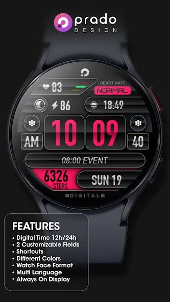 PRADO 05 Digital Watch Face screenshot 3