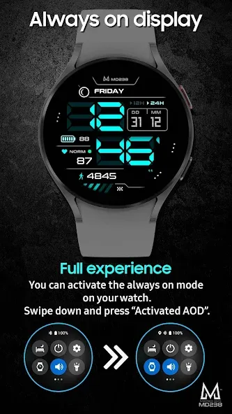 MD238 Digital watch face screenshot 6