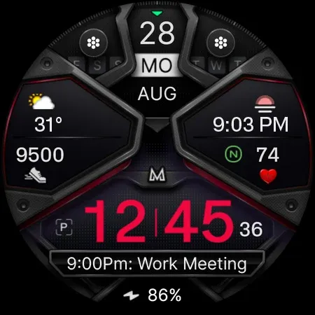 MD326 3D Modern Watch Face screenshot 12