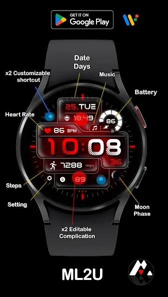 ML2U 216 Watch Face screenshot 2