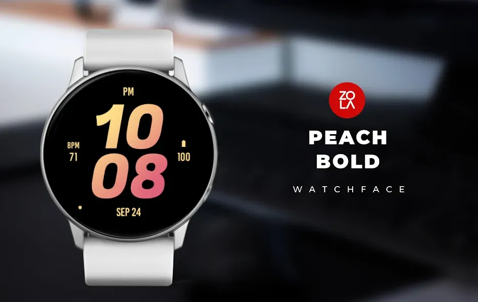 Peach Bold Watch Face screenshot 1