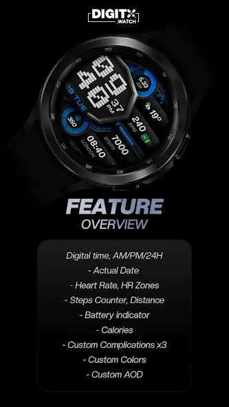 DX102 Digital Watch Face screenshot 5