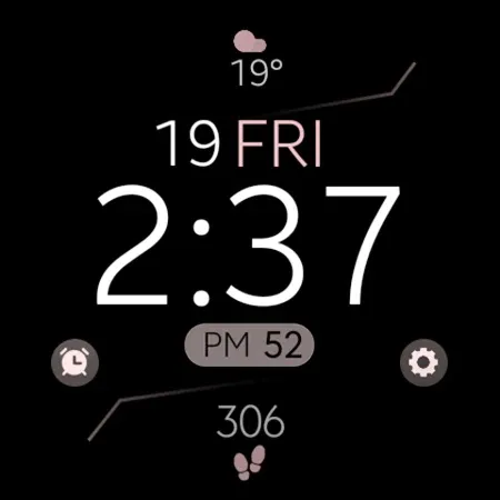 Digital Black v4 watch face screenshot 10
