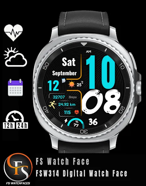 FSW314 Digital Watch Face screenshot 6