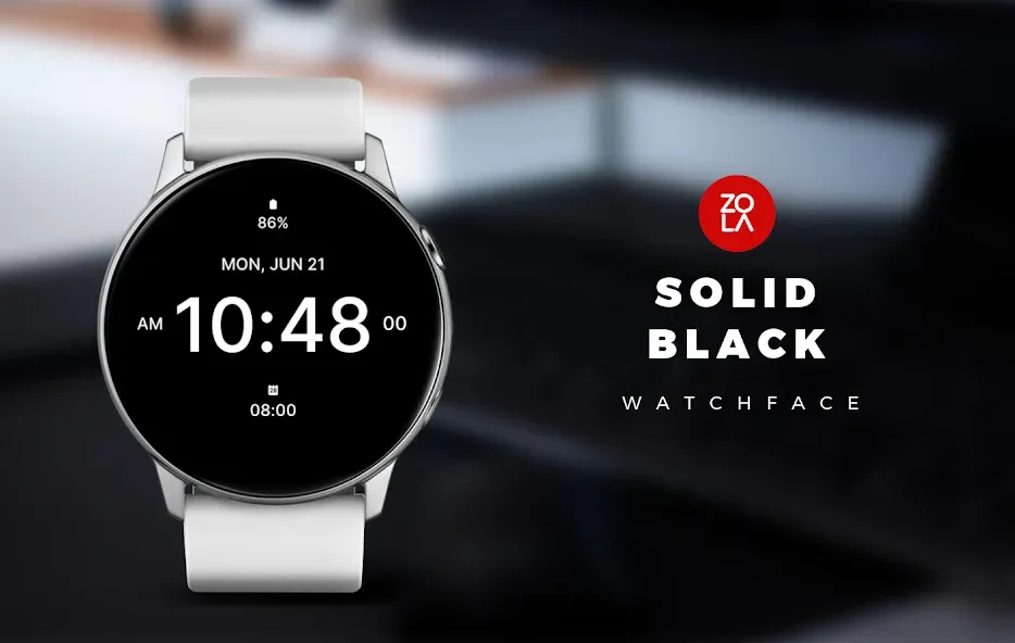 Solid Black Watch Face screenshot 1