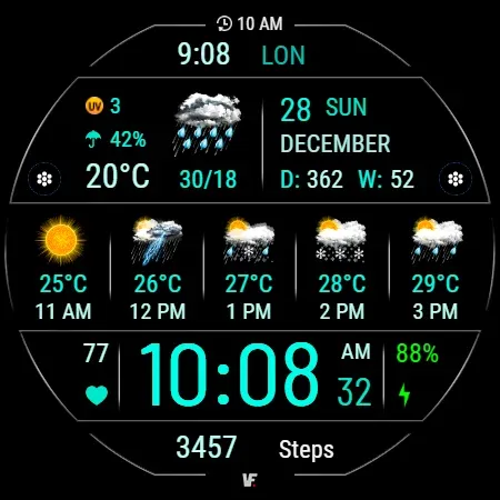 VF02 Weather Inform Watch Face screenshot 26