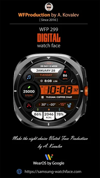 WFP 299 Digital watch face screenshot 1