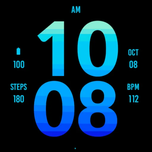 Big Ocean Blue Watch Face screenshot 4