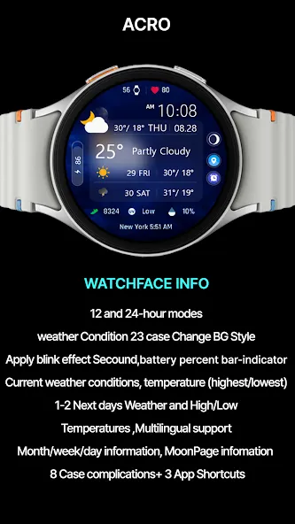 ACRO DW Glass Blur Watchface screenshot 2