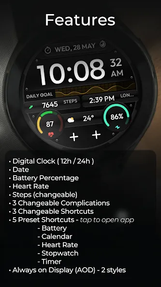 TVV Sport 8 Digital Watch Face screenshot 3