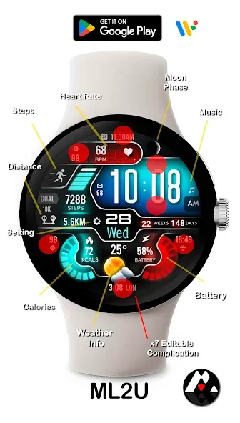 ML2U 258 Watch Face screenshot 2