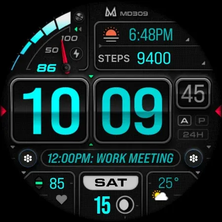 MD309 Digital watchface screenshot 12