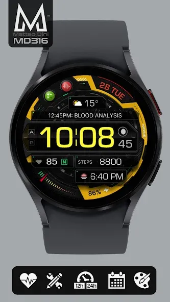 MD316 Digital Watch Face screenshot 5