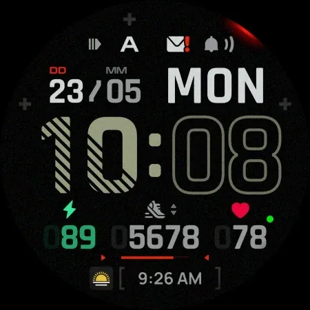 SH096 Watch Face, WearOS watch screenshot 13