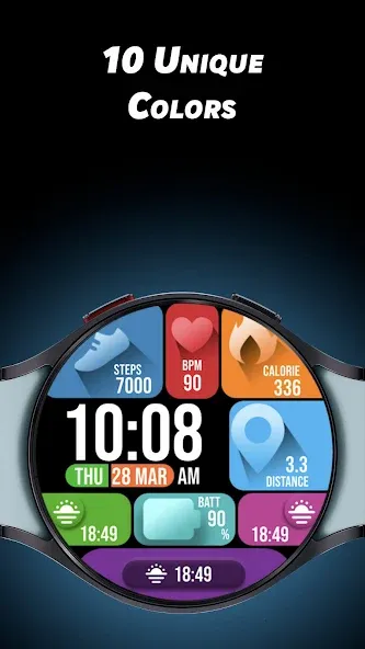 Colorful Tiles - Watch face screenshot 2