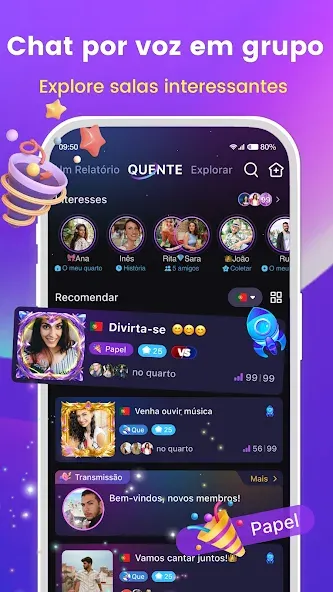 Hiya: Chat Voz, Jogos, Festa screenshot 1