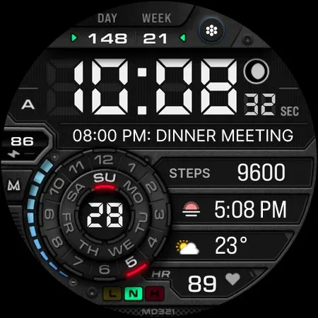 MD321 Digital Watch Face screenshot 8