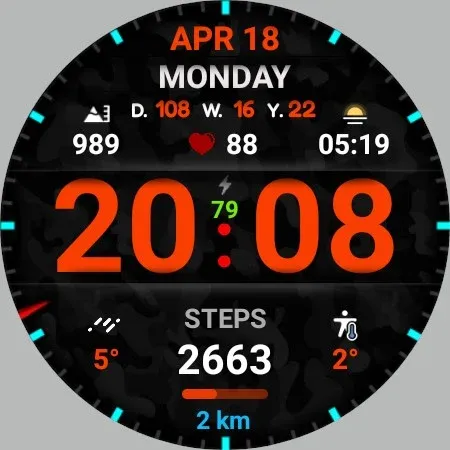WIN Dgt Super22 MOD watch face screenshot 26