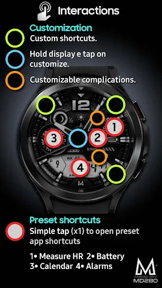 MD280 Analog watch face screenshot 8