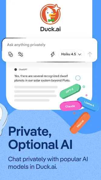 DuckDuckGo, optional Duck.ai screenshot 4