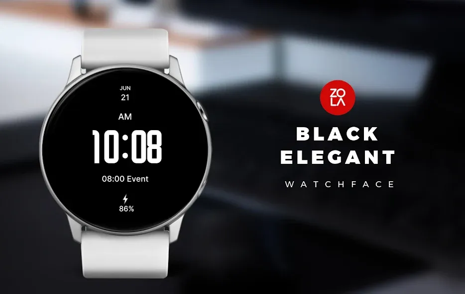 Black Elegant Watch Face screenshot 1