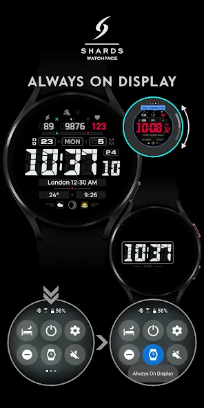 SH057 Watch Face, WearOS watch screenshot 7