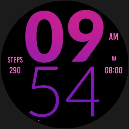 Pink Purple Large Watch Face screenshot 5