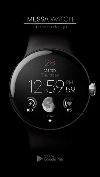Minimal Watch Face Moon Lux screenshot 1