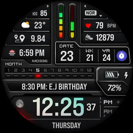 MD336 Digital watch face screenshot 13