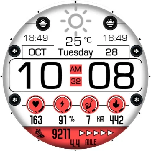 Bright White Digital Face EC68 screenshot 20
