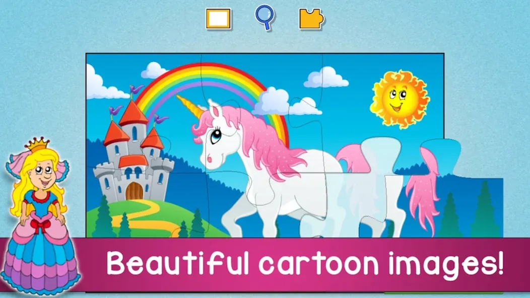 子供のためのかわいい写真と楽しいジグソーパズルゲーム screenshot 1