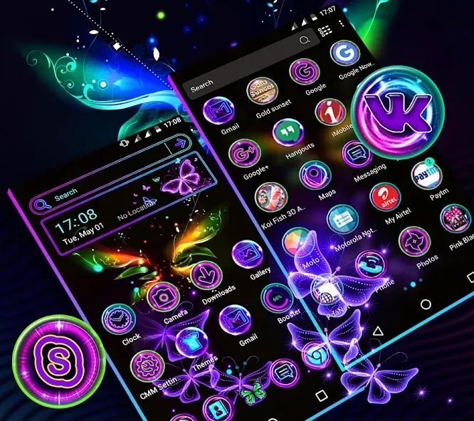 Glow Butterfly Launcher Theme screenshot 1