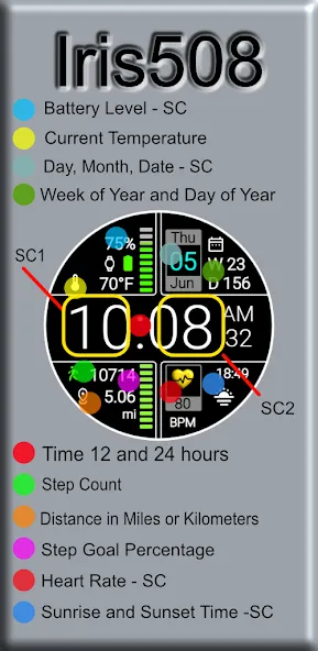 Iris508 Digital Watch Face screenshot 2