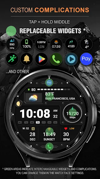 WFP 125 Digital watch face screenshot 3