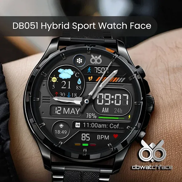 DB051 Hybrid Sport Watch Face screenshot 6