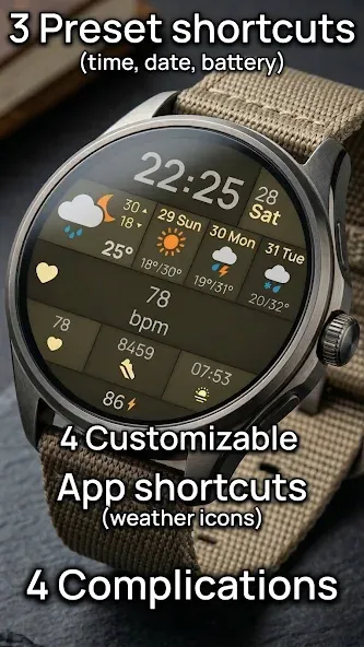 Digital watch face D30 screenshot 2
