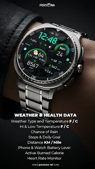 PER15 Sport Digital Watch Face screenshot 2