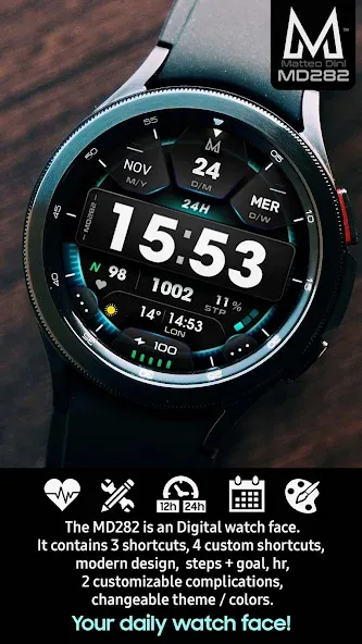 MD282 3D Digital watch face screenshot 1