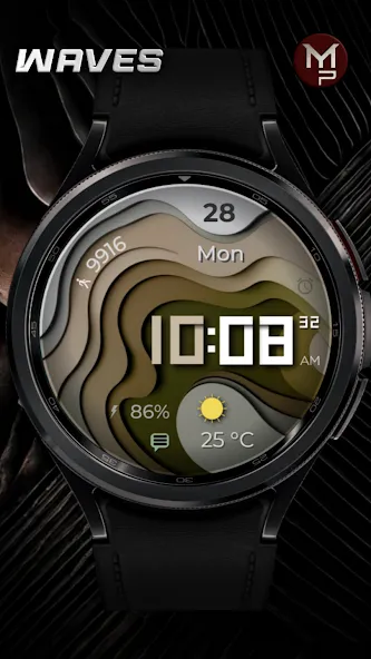 WAVES - Digital Watch Face screenshot 1